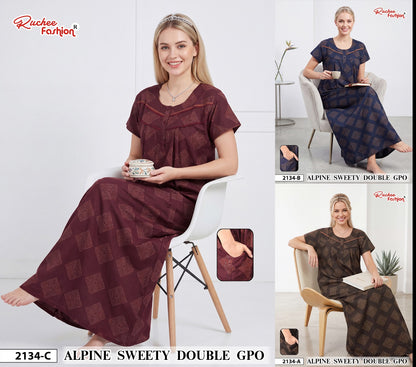 Alpine Sweety 0110 Ruchee Fashion Gpo Night Gowns Exporter Ahmedabad
