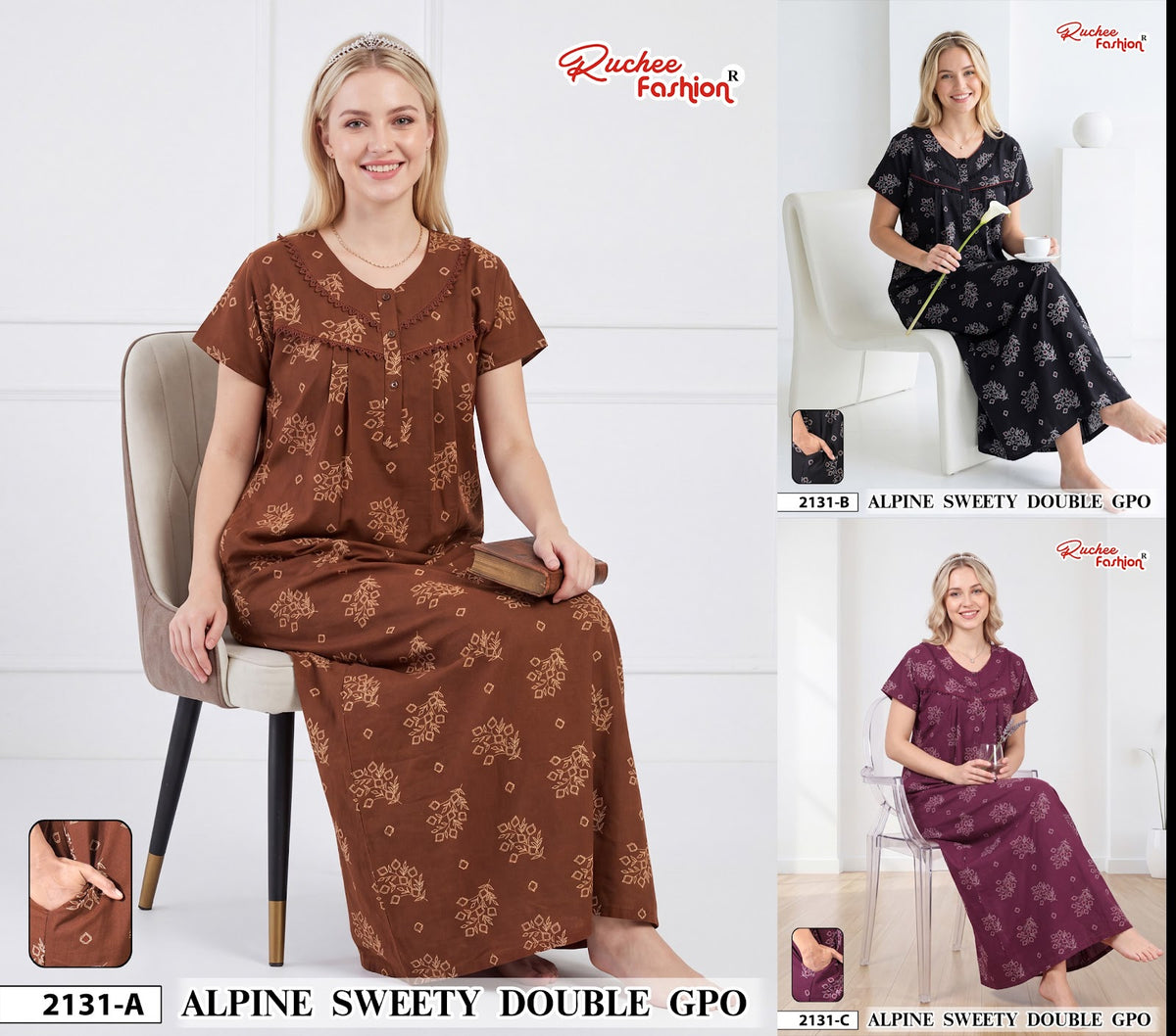 Alpine Sweety 0110 Ruchee Fashion Gpo Night Gowns Exporter Ahmedabad