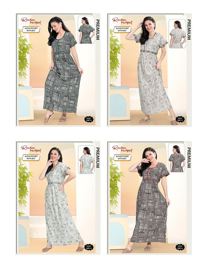 Alpine With Belt Ruchee Fashion Night Gowns Wholesaler Ahmedabad