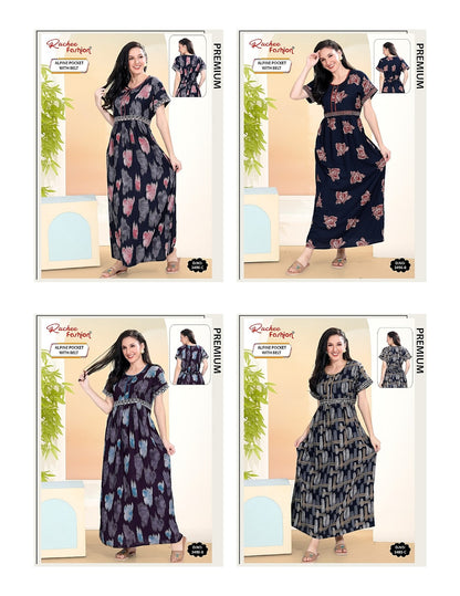Alpine With Belt Ruchee Fashion Night Gowns Wholesaler Ahmedabad
