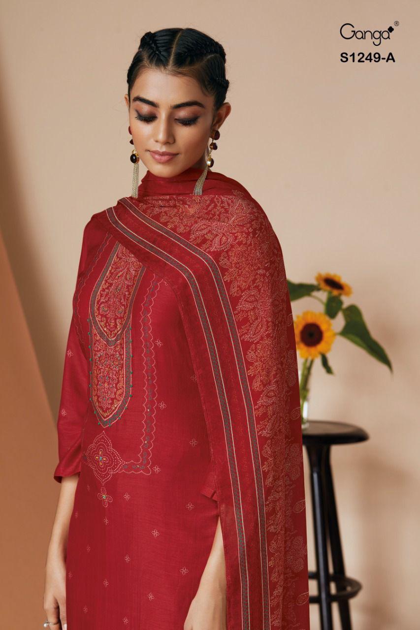 Alva S1249 Ganga Dobby Pashmina Suits Wholesale Price