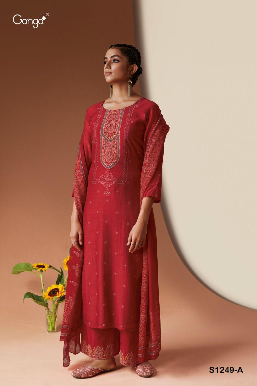 Alva S1249 Ganga Dobby Pashmina Suits Wholesale Price