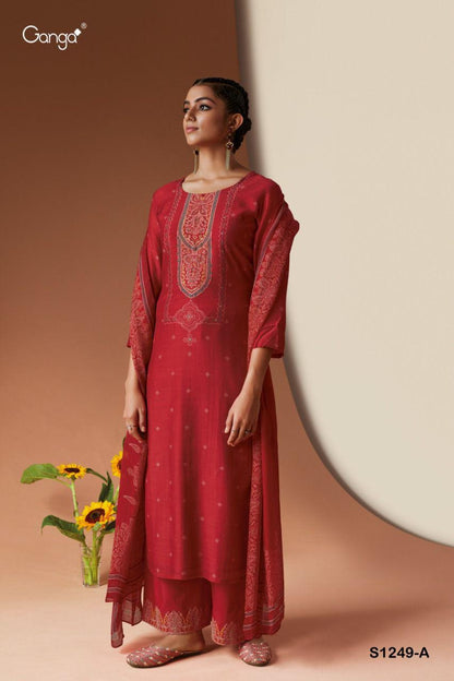 Alva S1249 Ganga Dobby Pashmina Suits Wholesale Price