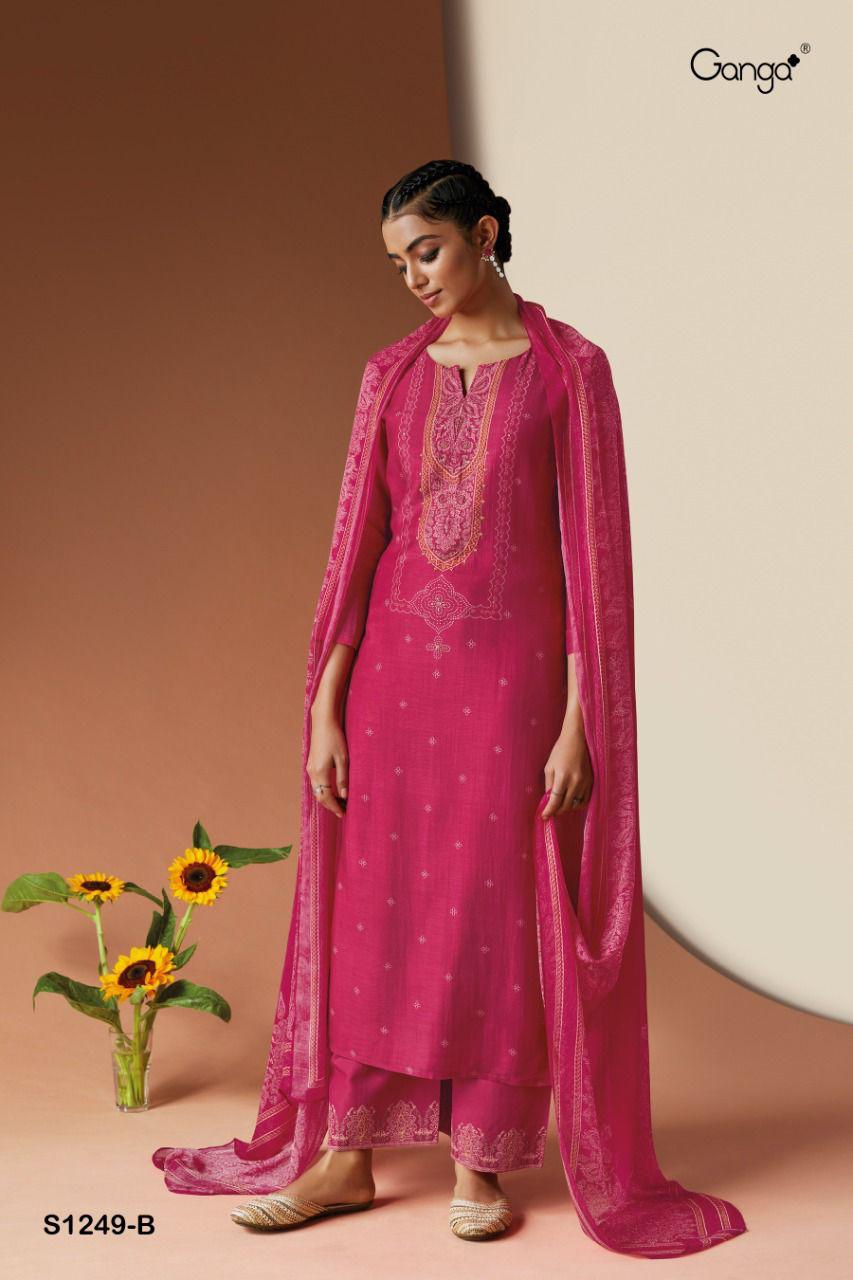 Alva S1249 Ganga Dobby Pashmina Suits Wholesale Price