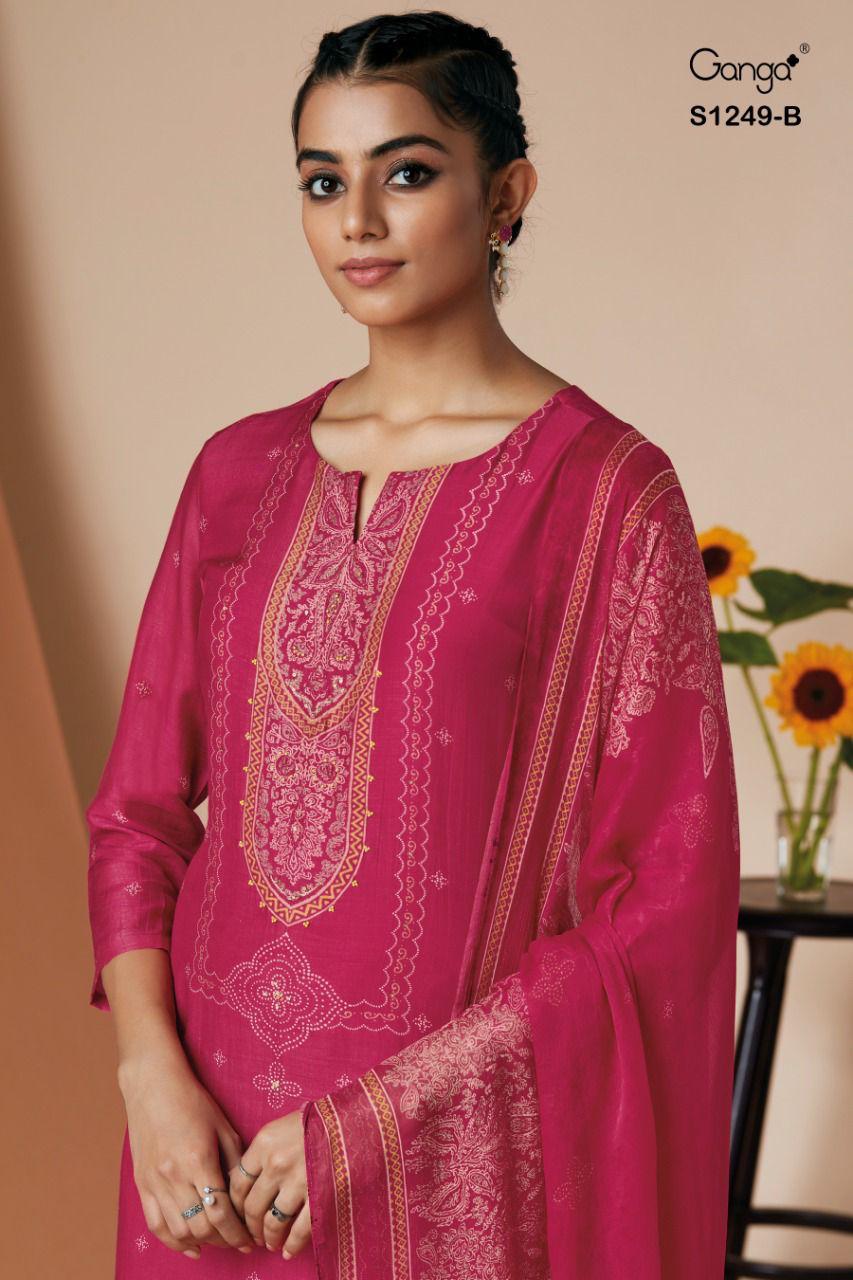 Alva S1249 Ganga Dobby Pashmina Suits Wholesale Price