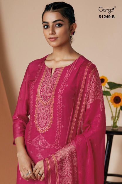 Alva S1249 Ganga Dobby Pashmina Suits Wholesale Price