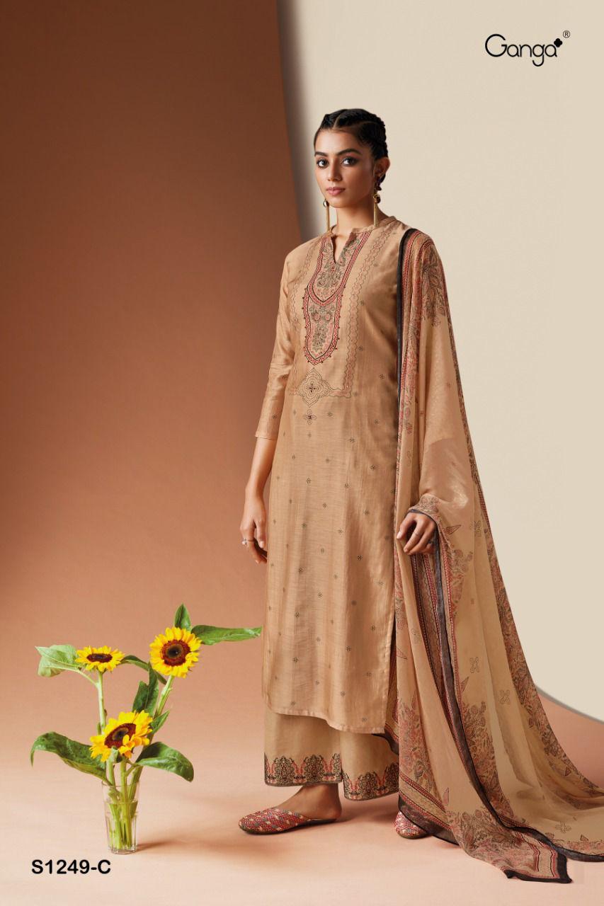 Alva S1249 Ganga Dobby Pashmina Suits Wholesale Price