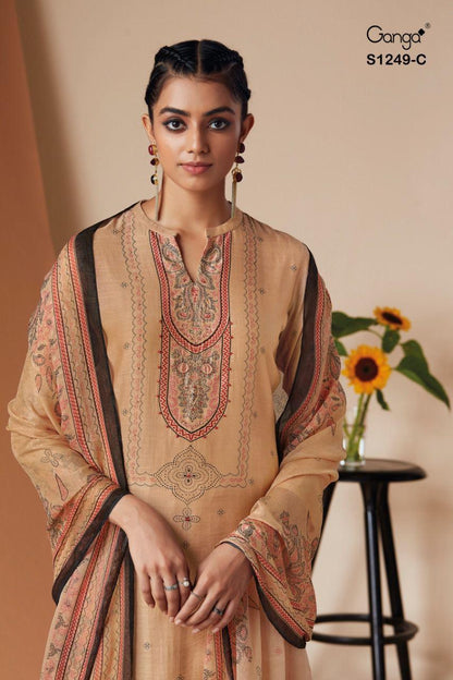 Alva S1249 Ganga Dobby Pashmina Suits Wholesale Price