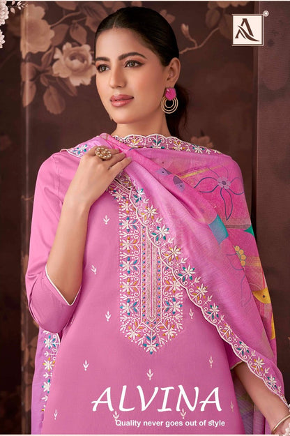 Alvina Alok Zam Cotton Karachi Salwar Suits Exporter