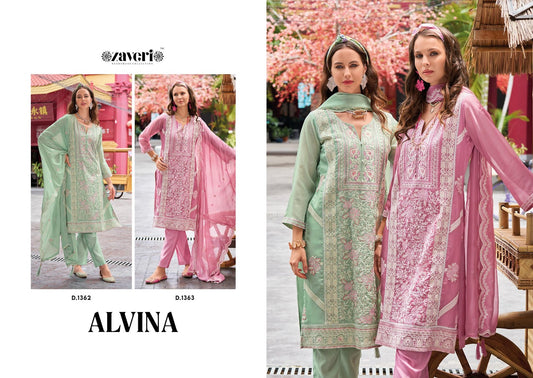 Alvina Zaveri Organza Readymade Pant Style Suits Wholesaler Ahmedabad