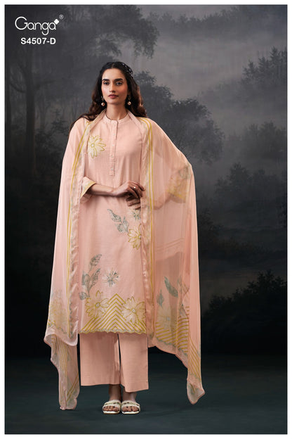 Alvira 4507 Ganga Cotton Linen Pant Style Suits Wholesale Rate