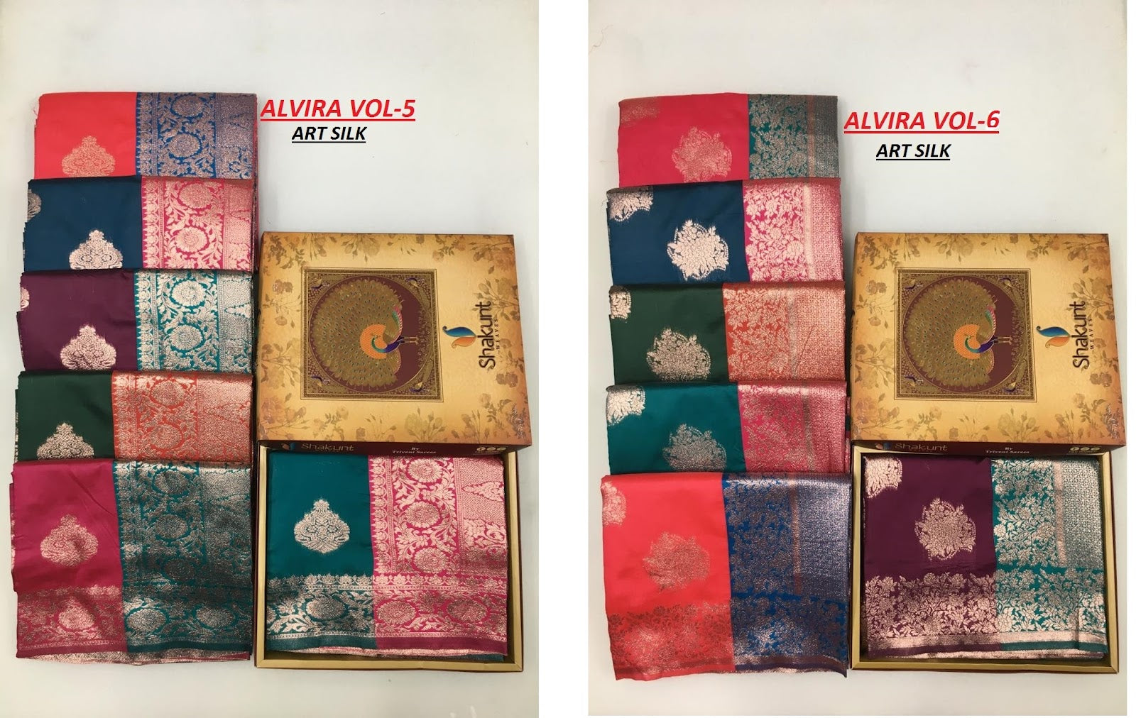 Alvira Shakunt Art Silk Sarees Exporter