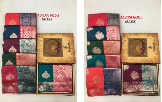 Alvira Shakunt Art Silk Sarees Exporter