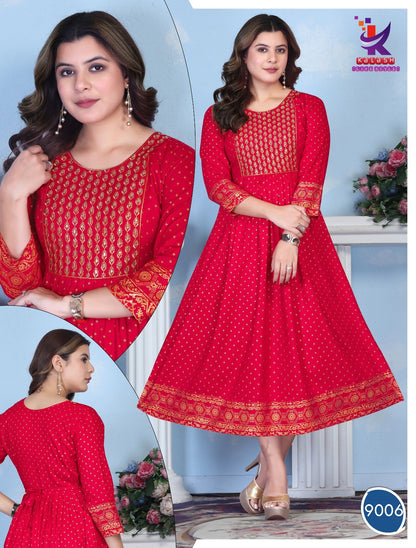 Always Bindaas Mlm Kalash Lifestyle Rayon 14Kg Anarkali Kurtis Supplier India