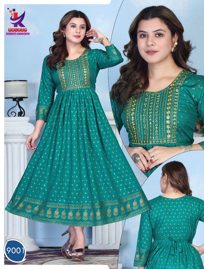 Always Bindaas Mlm Kalash Lifestyle Rayon 14Kg Anarkali Kurtis Supplier India