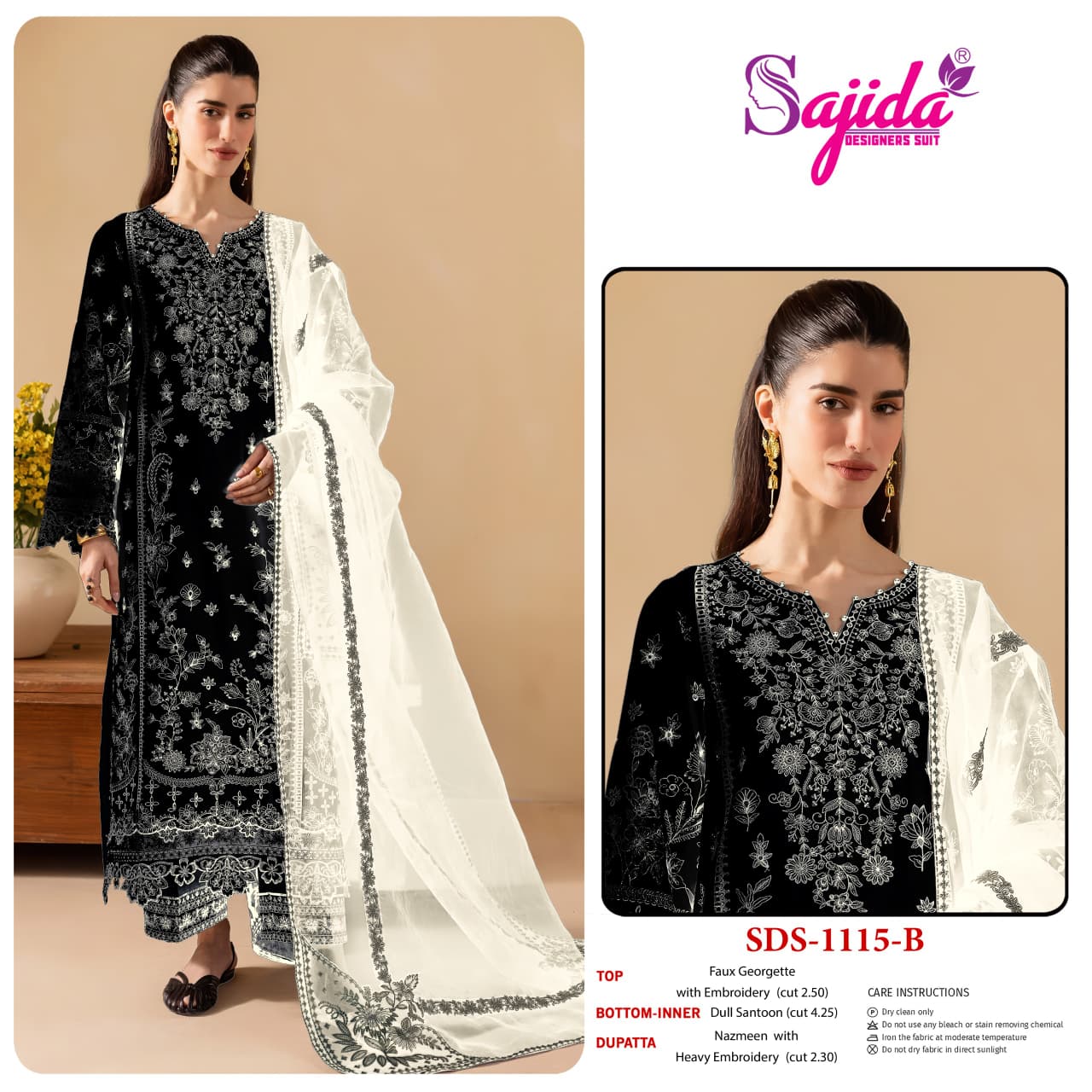 Alya 1115 Sajida Georgette Pakistani Salwar Suits Wholesaler Ahmedabad