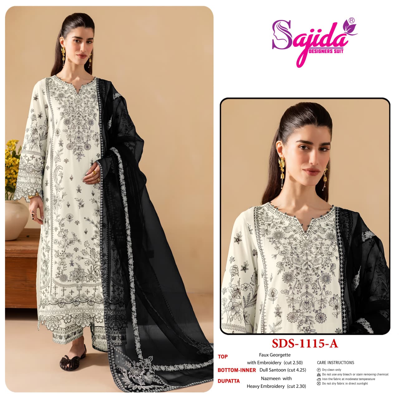 Alya 1115 Sajida Georgette Pakistani Salwar Suits Wholesaler Ahmedabad