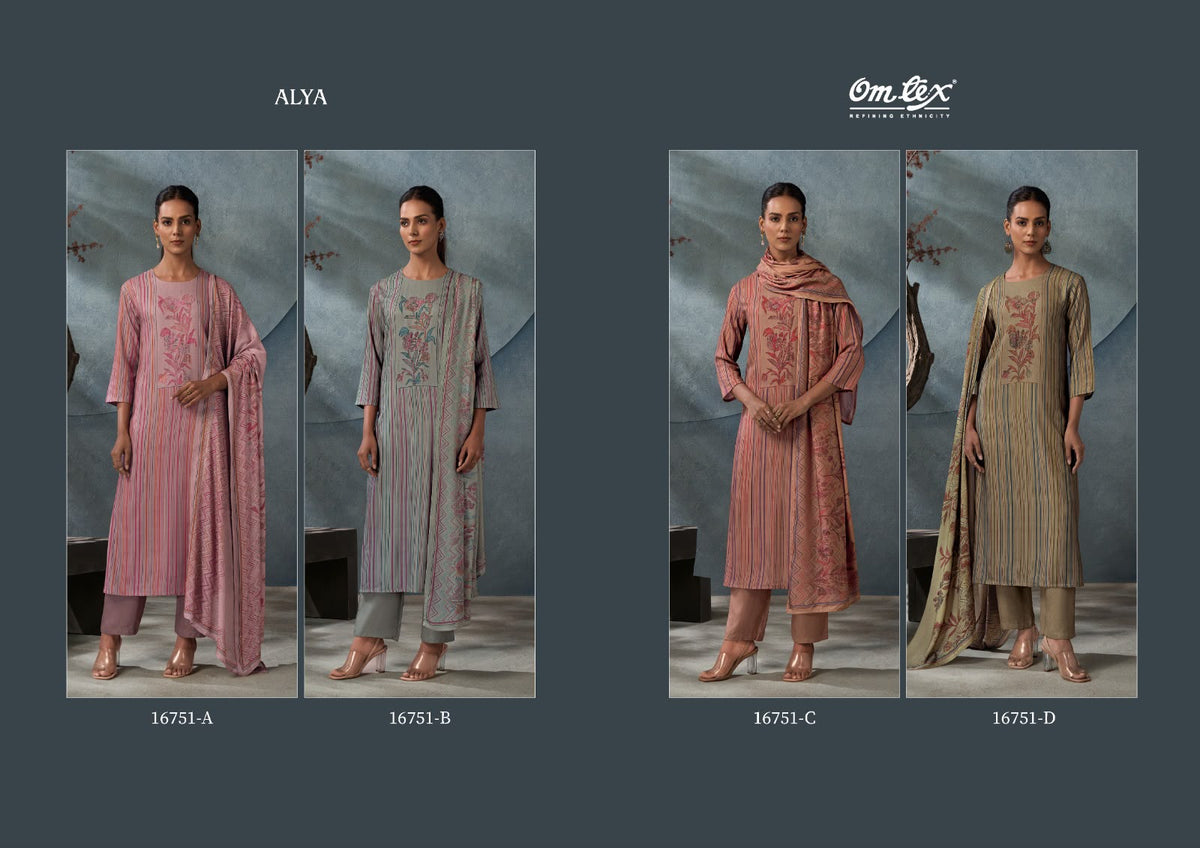 Alya Omtex Pashmina Suits Exporter Gujarat