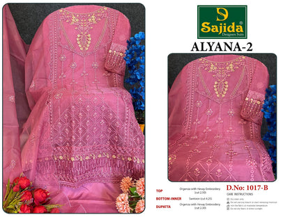 Alyana 2 Sajida Organza Pakistani Salwar Suits Exporter Ahmedabad