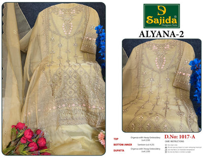 Alyana 2 Sajida Organza Pakistani Salwar Suits Exporter Ahmedabad