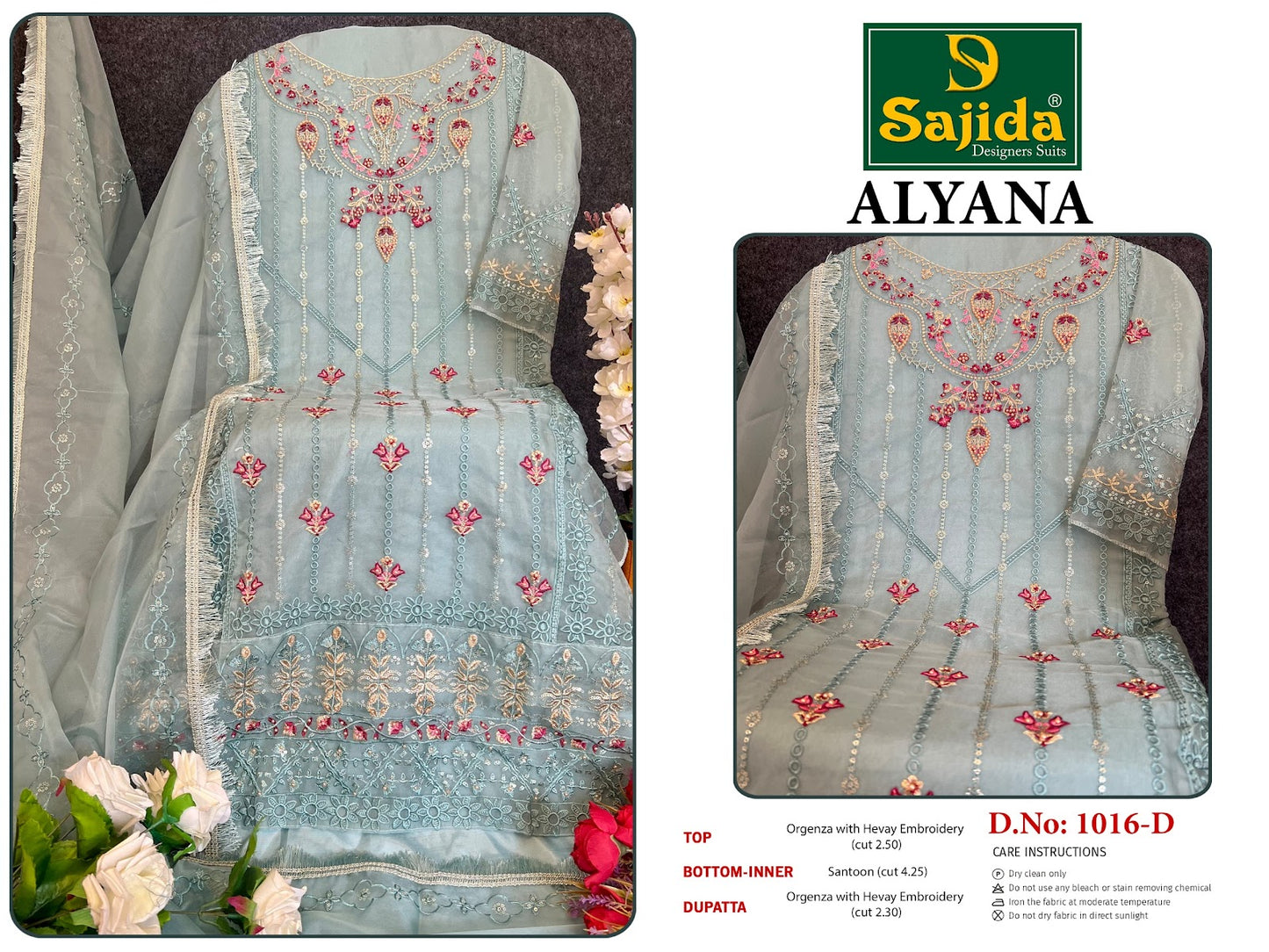 Alyana Sajida Organza Pakistani Salwar Suits Supplier Ahmedabad