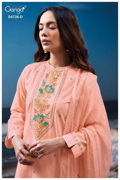 Alyara S4736 Ganga Cotton Plazzo Style Suits Wholesaler Ahmedabad