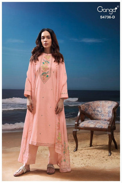Alyara S4736 Ganga Cotton Plazzo Style Suits Wholesaler Ahmedabad