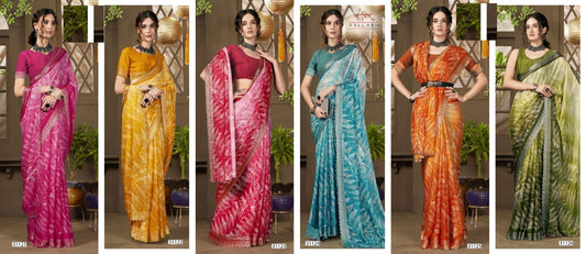 Alyson Vol 4 Vallabhi Prints Chiffon Sarees Manufacturer Ahmedabad