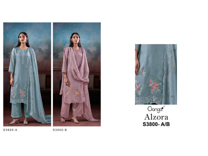 Alzora 3800 Ganga Premium Bemberg Plazzo Style Suits Exporter Gujarat
