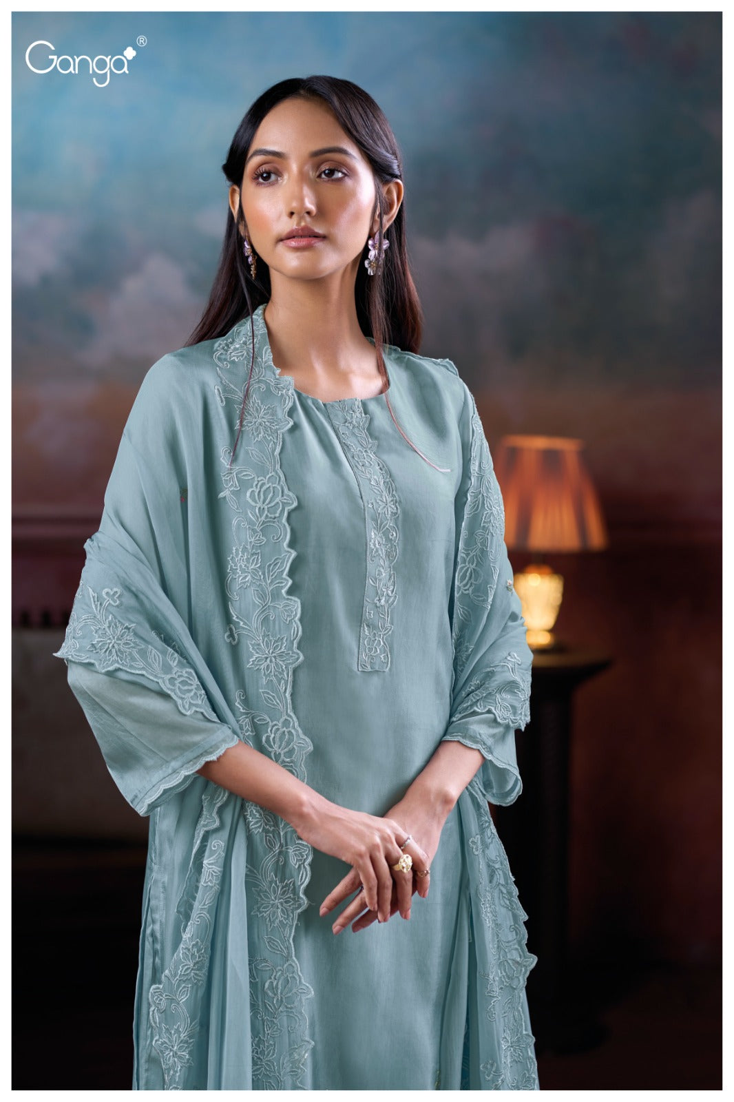 Alzora 3800 Ganga Premium Bemberg Plazzo Style Suits Exporter Gujarat