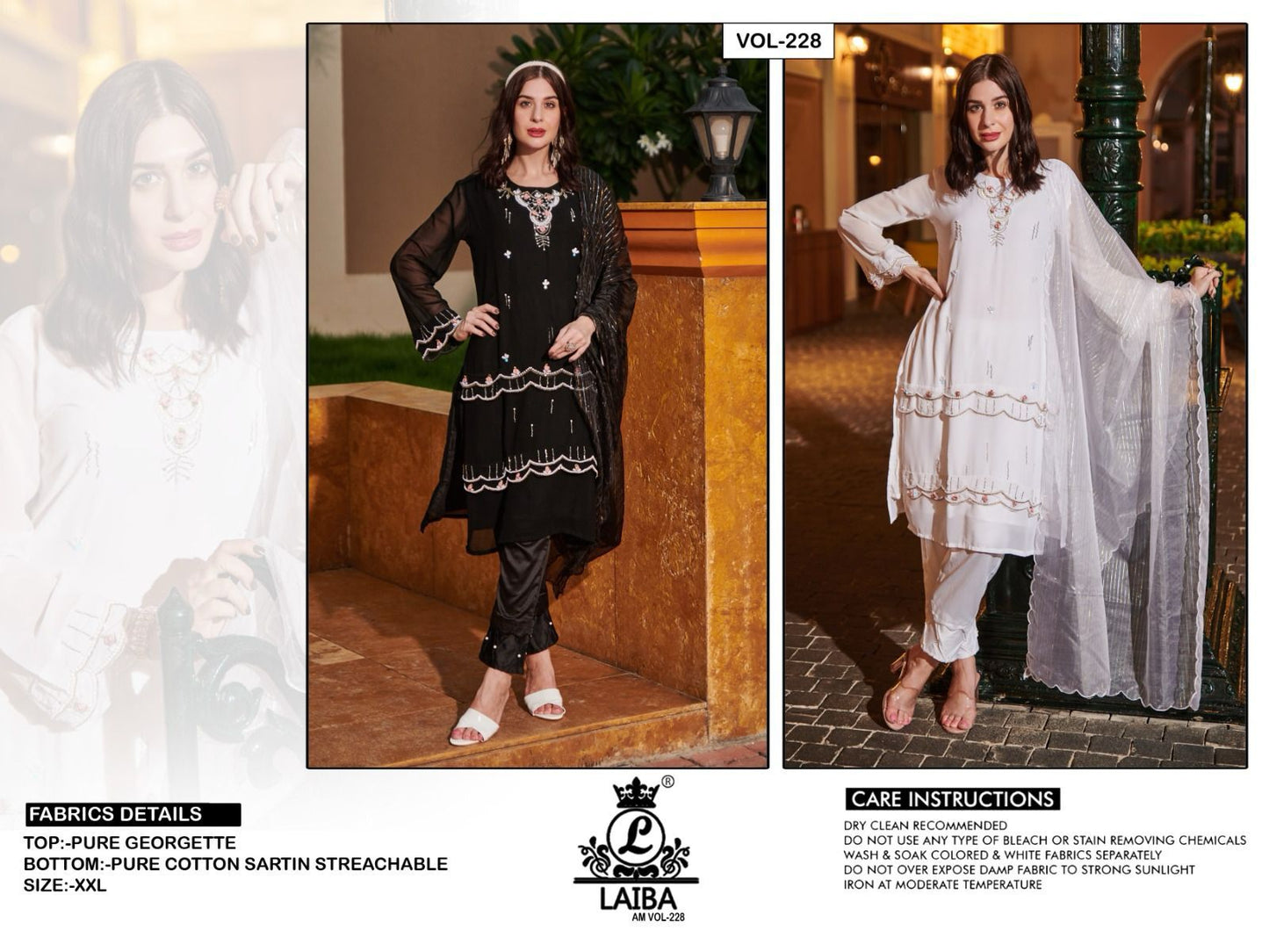 Am Vol 228 Laiba Georgette Pakistani Readymade Suits