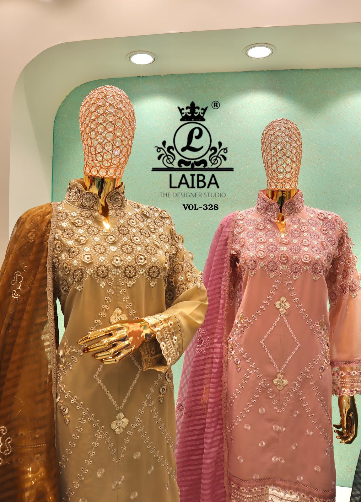 Am Vol 328 Laiba Georgette Pakistani Readymade Suits Supplier
