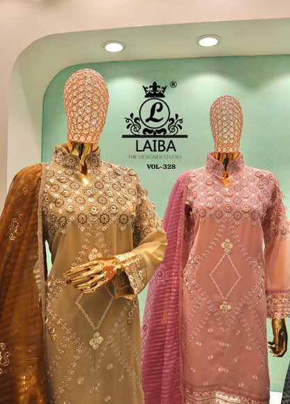Am Vol 328 Laiba Georgette Pakistani Readymade Suits Supplier