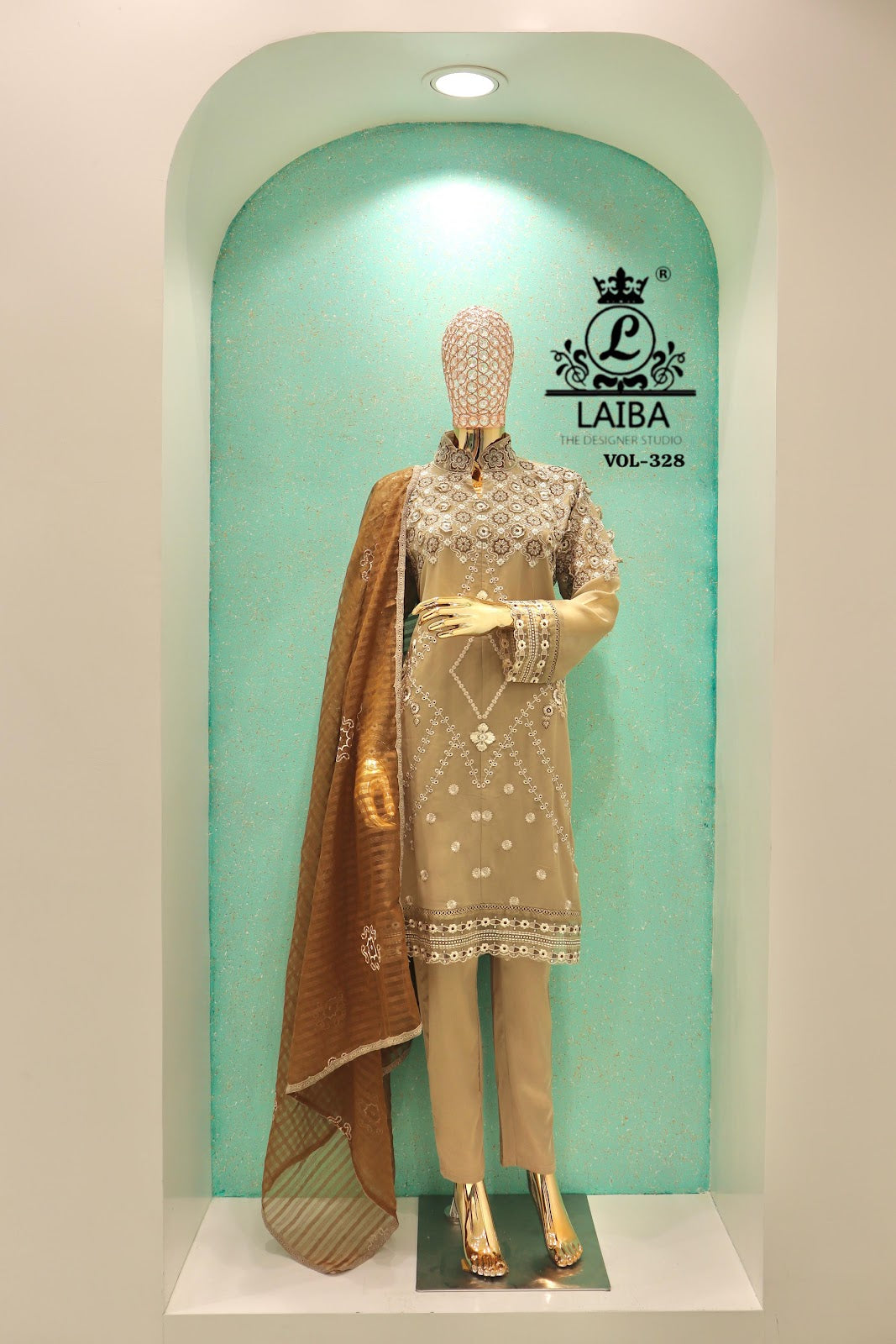 Am Vol 328 Laiba Georgette Pakistani Readymade Suits Supplier