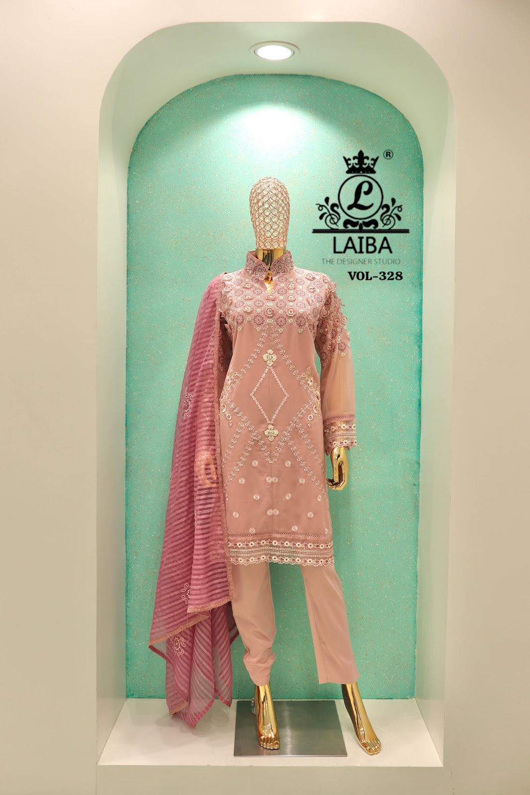 Am Vol 328 Laiba Georgette Pakistani Readymade Suits Supplier