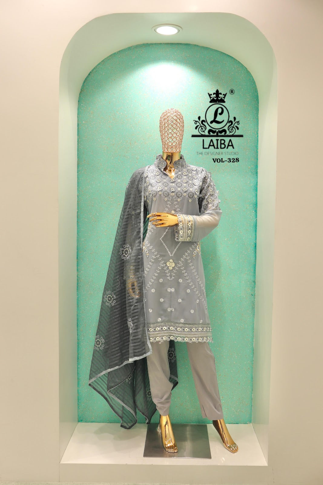 Am Vol 328 Laiba Georgette Pakistani Readymade Suits Supplier