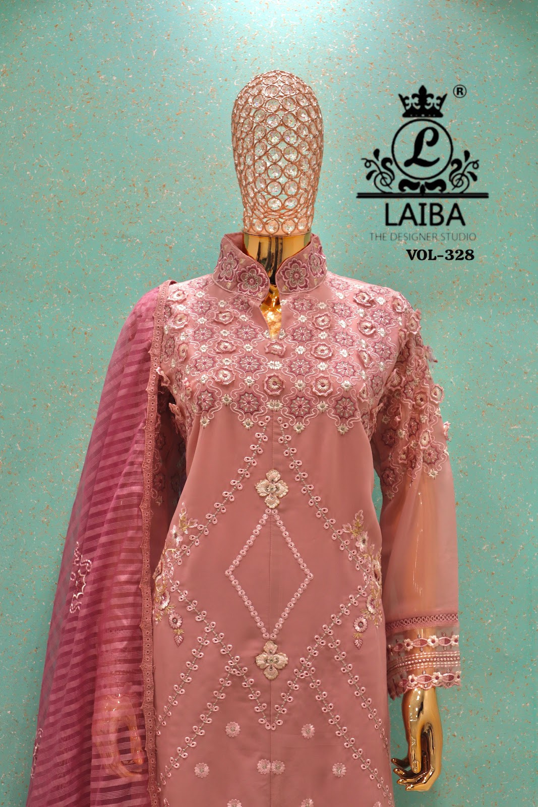 Am Vol 328 Laiba Georgette Pakistani Readymade Suits Supplier
