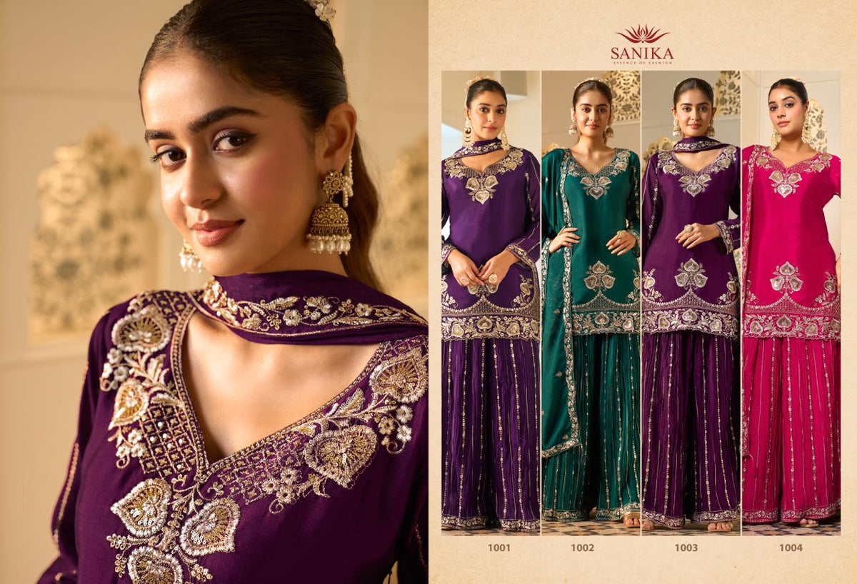 Amaira Sanika Fashion Georgette Silk Readymade Sharara Suits Wholesale Price