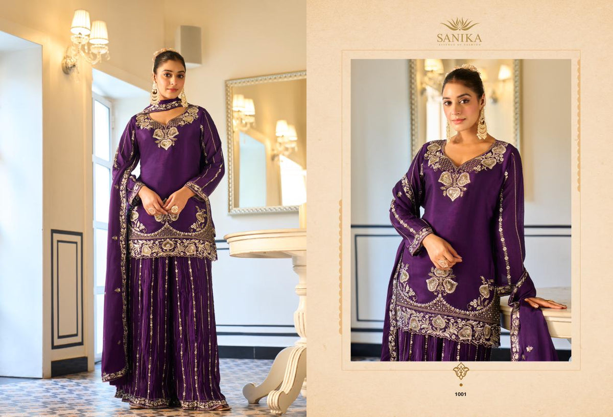 Amaira Sanika Fashion Georgette Silk Readymade Sharara Suits Wholesale Price