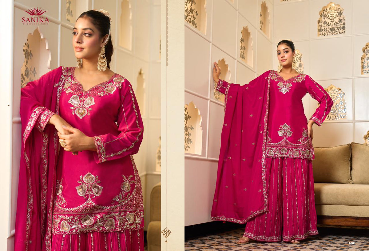Amaira Sanika Fashion Georgette Silk Readymade Sharara Suits Wholesale Price