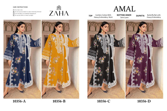 Amal 10356 Zaha Cambric Cotton Pakistani Salwar Suits Manufacturer Gujarat