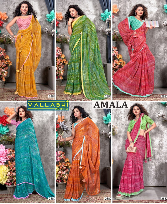 Amala Vallabhi Prints Georgette Sarees Exporter