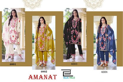 Amanat Blue Hills Rayon 14Kg Readymade Pant Style Suits Wholesaler Ahmedabad
