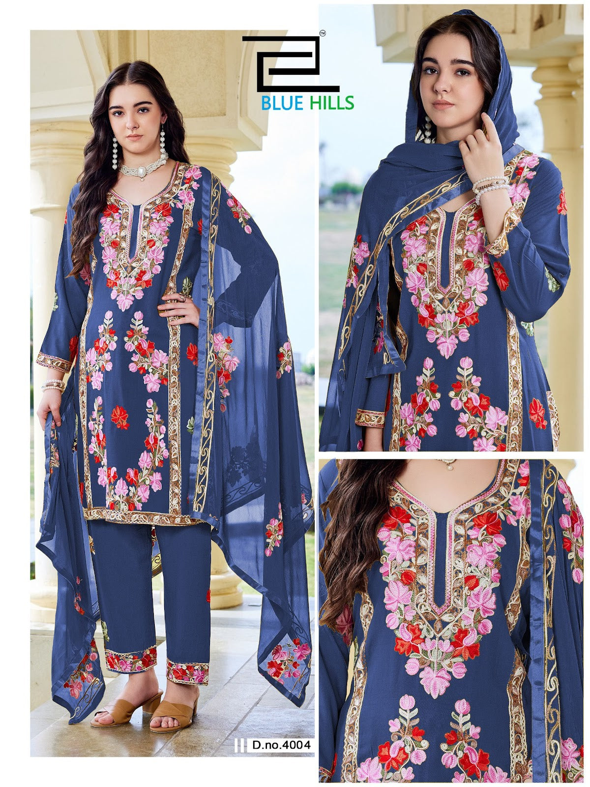 Amanat Blue Hills Rayon 14Kg Readymade Pant Style Suits Wholesaler Ahmedabad