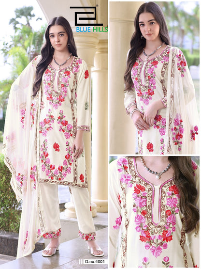 Amanat Blue Hills Rayon 14Kg Readymade Pant Style Suits Wholesaler Ahmedabad