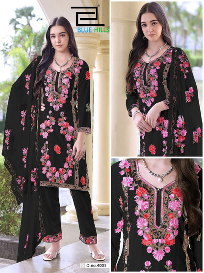 Amanat Blue Hills Rayon 14Kg Readymade Pant Style Suits Wholesaler Ahmedabad