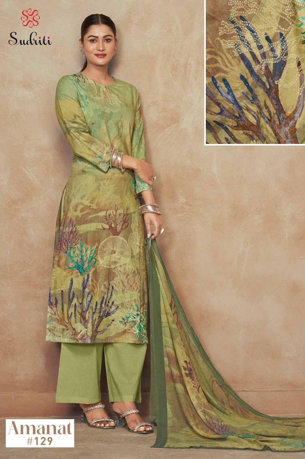 Amanat Sudriti Sahiba Pure Cotton Plazzo Style Suits Wholesale