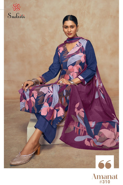 Amanat Sudriti Sahiba Pure Cotton Plazzo Style Suits Wholesale