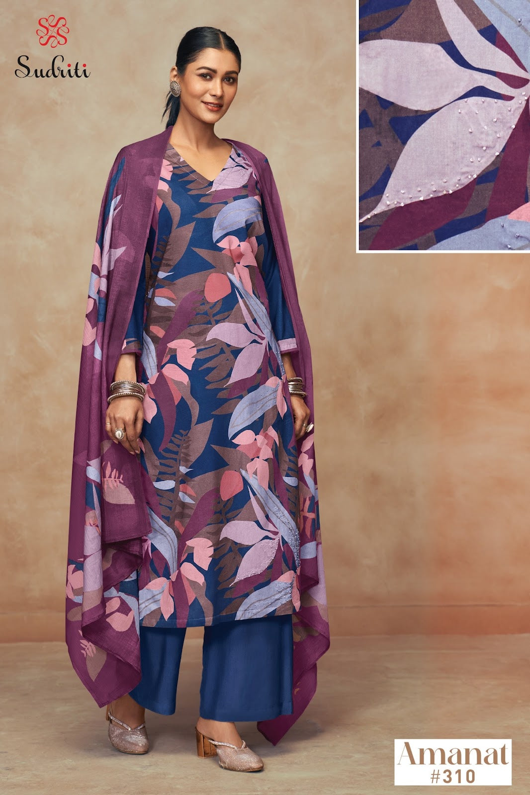 Amanat Sudriti Sahiba Pure Cotton Plazzo Style Suits Wholesale