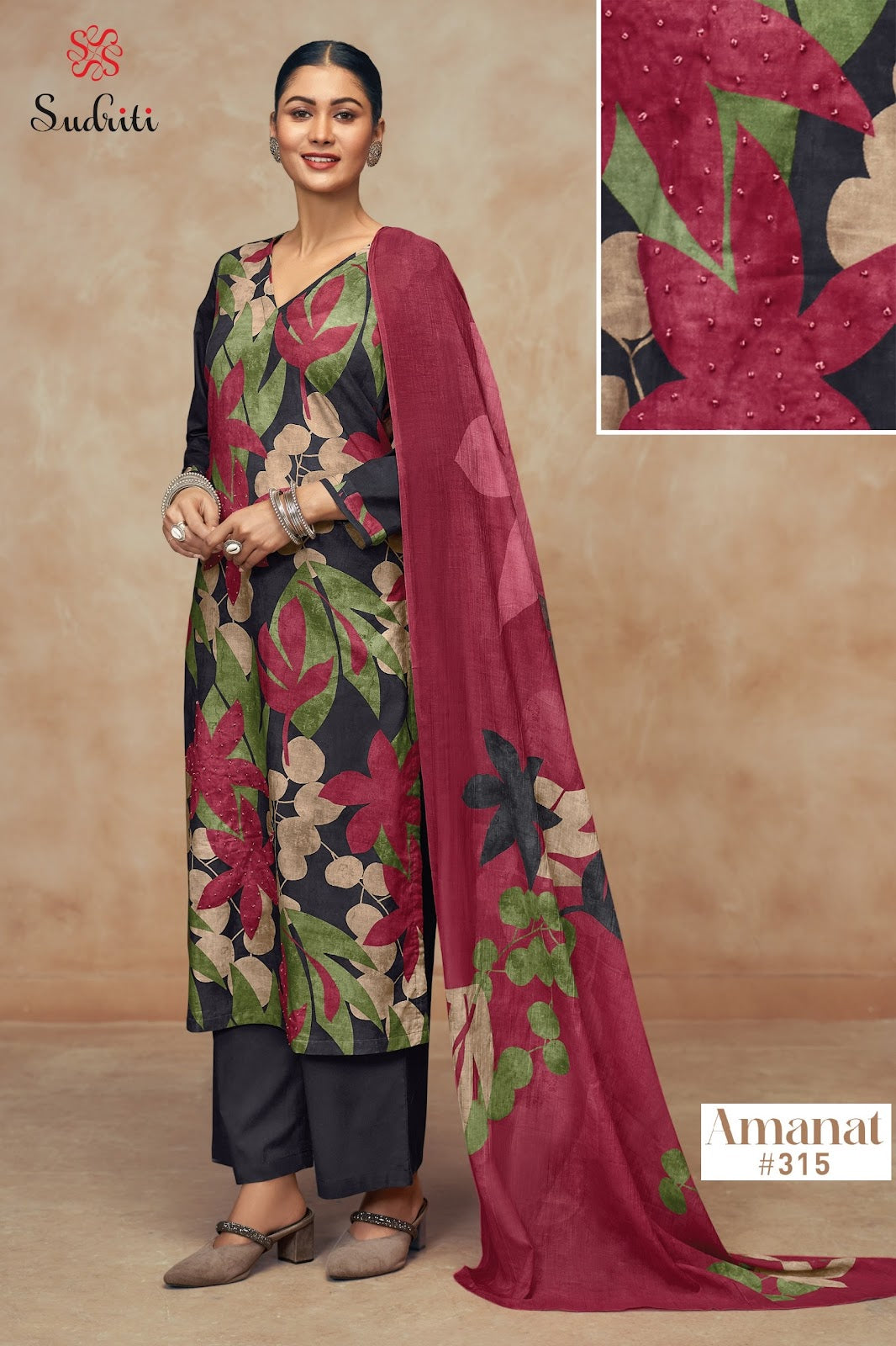 Amanat Sudriti Sahiba Pure Cotton Plazzo Style Suits Wholesale